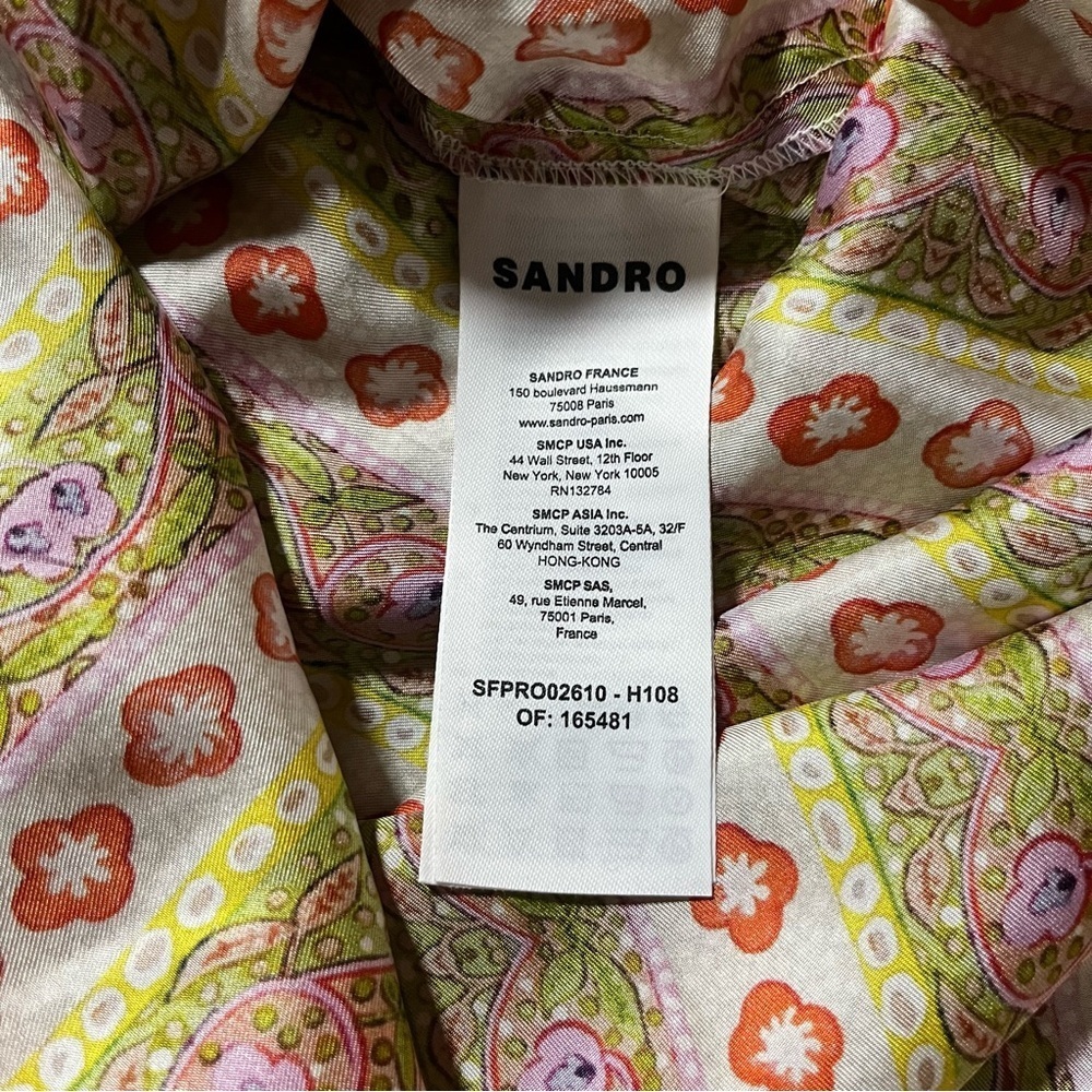 NWT Sandro Retro Floral Silk Tunic Dress - Picture 12 of 14